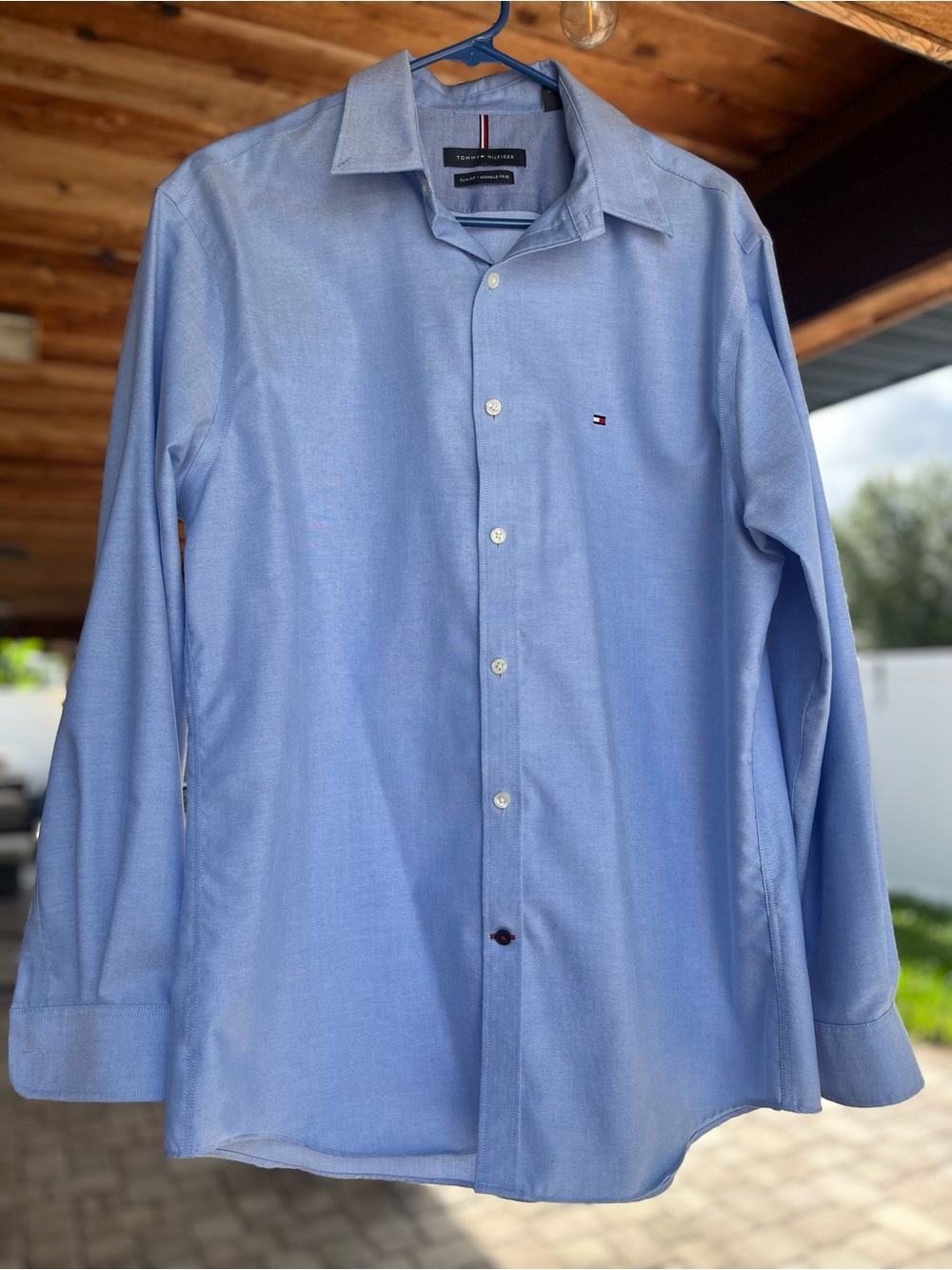 Tommy Hilfiger Men's Light Blue Cotton Dress Shirt L